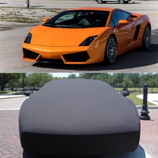 Lantop ผ้าคลุมรถยนต์ ผ้าซาติน สีดํา สําหรับ Lamborghini Gallardo 2001-2014