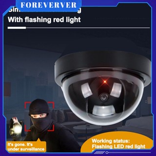 Dummy Camera กล้องโดมกล้องวงจรปิดรักษาความปลอดภัยปลอมพร้อมไฟ LED สีแดงกระพริบในร่มกลางแจ้งการเฝ้าระวังที่สมจริง Fore LED Monitor fore