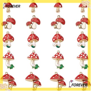 Forever จี้สร้อยคอ รูปเห็ด อัลลอย 5 แบบ 10x13 มม. 20 ชิ้น สําหรับผู้หญิง 20 ชิ้น