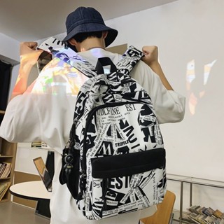 ♚♚Keshan Store [Fashion Summer] Junior High School Fashion Backpack 2022 New Senior high school College Student Schoolbag Female Male ins Simple Backpack Sports