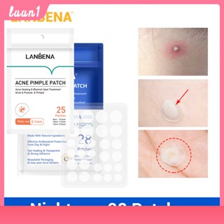 LANBENA NEW แผ่นแปะสิว รักษาสิว บำรุงและดูแลผิวหน้า 25 ชิ้น / สูตรกลางคืน 28 ชิ้น cod