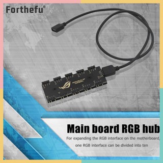 ★ Forthefu ★  สายเคเบิลต่อขยายเมนบอร์ด 5V 3Pin 12V 4Pin RGB 1 เป็น 10 RGB SYNC สําหรับพัดลม GIGABYTE AURA