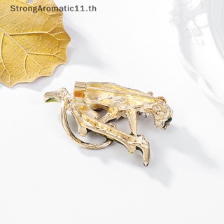 Strongaromatic เข็มกลัดแฟชั่น รูปสัตว์ ชีตาห์ หยดน้ํามัน สไตล์วินเทจ เครื่องประดับ สําหรับผู้หญิง