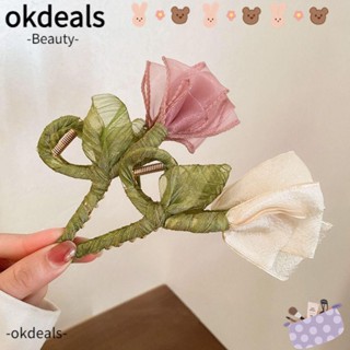 Okdeals กิ๊บติดผม ผ้าชีฟอง รูปดอกทิวลิป น้ําหนักเบา แฟชั่นสําหรับผู้หญิง