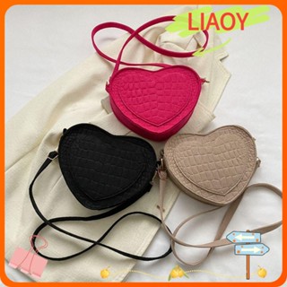 Liaoy กระเป๋าถือ ผ้าสักหลาด รูปหัวใจ สีสันสดใส สไตล์เรโทร สําหรับเด็กผู้หญิง