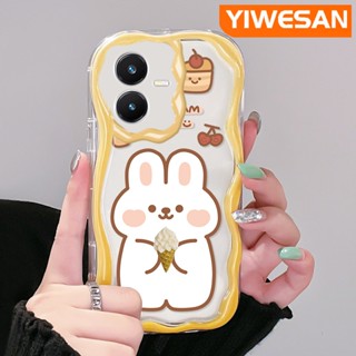 เคสใส แบบนิ่ม ลายการ์ตูนกระต่าย กันกระแทก สําหรับ VIVO Y22 Y22s