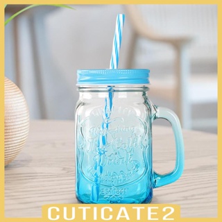 [Cuticate2] ชุดขวดแก้วใส่เครื่องดื่ม ความจุขนาดใหญ่ แบบพกพา 500 มล. สําหรับปั่น น้ําผลไม้ กาแฟ เครื่องดื่ม