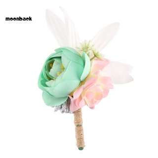 &lt;moonback&gt; ดอกไม้ประดิษฐ์ สมจริง ดอกไม้แต่งงาน ปรับข้อมือ ดอกไม้ ชุด Corsage ไม่ซีดจาง อุปกรณ์ดอกไม้ สําหรับงานพรอม งานแต่งงาน หรูหรา และทนทาน