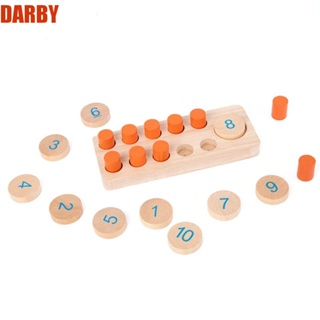 Darby ของเล่นตัวเลขไม้ 1-10 1-10 ตัวเลข เพื่อการเรียนรู้เด็กวัยหัดเดิน