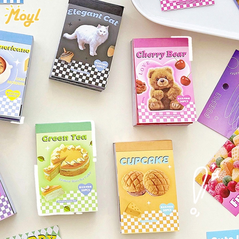สติกเกอร์ สไตล์วินเทจ อเมริกัน สําหรับตกแต่งสมุดภาพ DIY 50 แผ่น