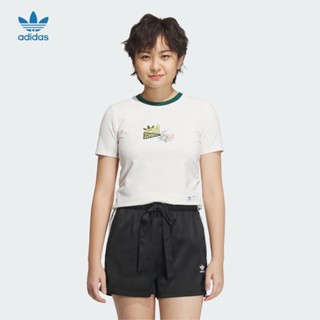 Adidas Originals X Disney เสื้อยืดแขนสั้นลําลอง เอวสูง สําหรับผู้หญิง IN1059 IN1060