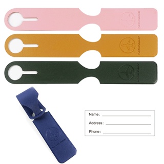 Spot second delivery# cross-border double-sided Leather Leather luggage tag card paper belt one-piece long pvc luggage tag 8.cc