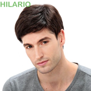 Hilario วิกผมสังเคราะห์ สีน้ําตาล ระบายอากาศ ซ่อนได้ แฟชั่นสําหรับผู้ชาย