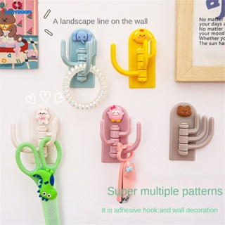 Multi Choice Strong Wall Hooks Sticky Hook บ้านการ์ตูน Punch-free Hook สามสาขาน่ารักในครัวเรือน Multi-fuction Hook cynthia cynthia