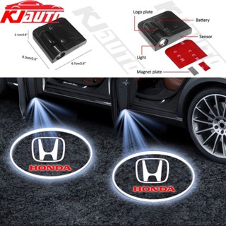 โคมไฟโปรเจคเตอร์ LED HD 3D ลายการ์ตูน Honda City Civci Fit Jazz HRV BRV CRV WRV Brio Accord Lead mobilio Mugen Type R S สําหรับติดประตูรถยนต์ 2 ชิ้น ต่อชุด