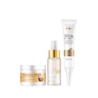 Spot second hair# laicom snail combination 3 pieces red ginseng Snail Eye Cream 30g face cream 25g gold foil essence 17ml cross-border skin care products 8.cc