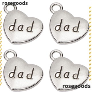 Rosegoods1 จี้สร้อยข้อมือโลหะ รูปหัวใจ สีเงิน สําหรับครอบครัว