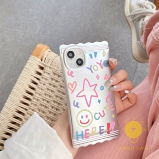 For เคสไอโฟน 14 Pro Max [Star Smile Plating Silver Candy Bag] เคส Phone Case For iPhone 14 Pro Max 13 12 11 For เคสไอโฟน11 Ins Korean Style Retro Classic Couple Shockproof Protective TPU Cover Shell