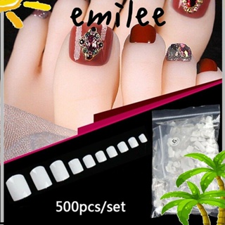 Emilee เล็บปลอม แบบสั้น DIY สําหรับตกแต่งเล็บ 500 ชิ้น ต่อถุง