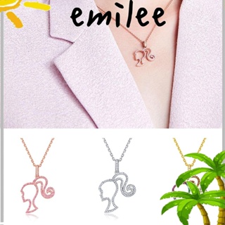 Emilee สร้อยคอโซ่ จี้เพทาย กลวง เครื่องประดับแฟชั่น สําหรับตุ๊กตาบาร์บี้ DIY