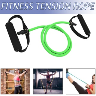 Latex Elastic Resistance Band Pilates Tube Pull Rope Gym Yoga Fitness w/ Handle