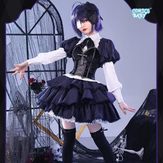 Other Delusions Takanashi Rikka cosplay Costume S-XL  ชุดเดรสคอสเพลย์ กอธิค wig Halloween Cos Suit Gothic dress Lolita Girl 中二病也要谈恋爱 小鸟游六花哥特洋装