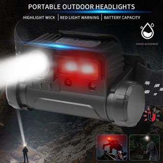 Type-C USB Rechargeable XPE+COB LED Headlamp Motion Sensor Head Light 6 Modes