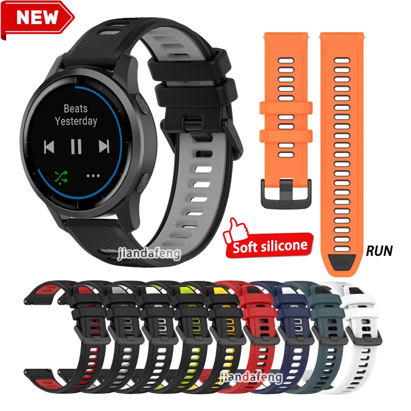 สายนาฬิกาข้อมือซิลิโคน แบบนิ่ม ระบายอากาศได้ดี สําหรับ Garmin Vivoactive 5 4s 3 Music 18 มม. 20 มม. 22 มม.