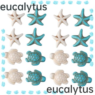 Eucalytus1 ต่างหูลูกปัด รูปเต่าทะเล ปลาดาว 4 แบบ สําหรับทําเครื่องประดับ 100 ชิ้น