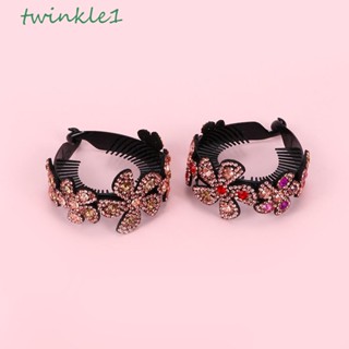 Twinkle1 กิ๊บติดผม รูปดอกไม้ ประดับพลอยเทียม