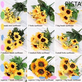 PISTA ช่อดอกทานตะวันปลอม ผ้าไหม สีเหลือง 5/7/22 ดอก สําหรับตกแต่งบ้าน DIY