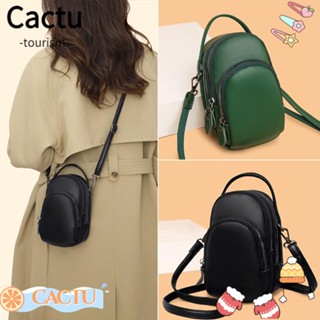 Cactu กระเป๋าสะพายข้าง หนังแท้ สามชั้น มีสไตล์ สําหรับผู้หญิง