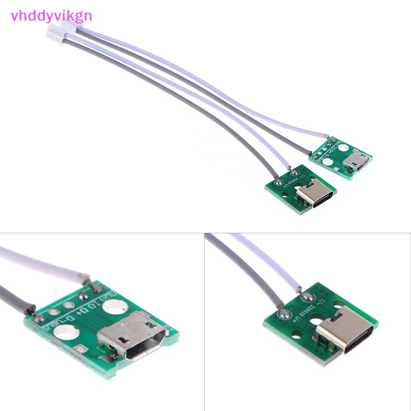 Vhdd อะแดปเตอร์เชื่อมต่อเบรดบอร์ด Type-C Micro USB เป็น DIP ตัวเมีย B Type PCB USB-01 พร้อมสายไฟ TH