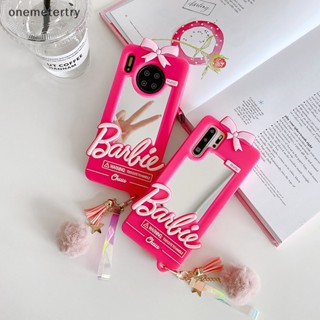 Onem เคสโทรศัพท์มือถือ ซิลิโคน ลายการ์ตูนบาร์บี้ พร้อมกระจก สําหรับ 12 13 14 Mini Promax Plus