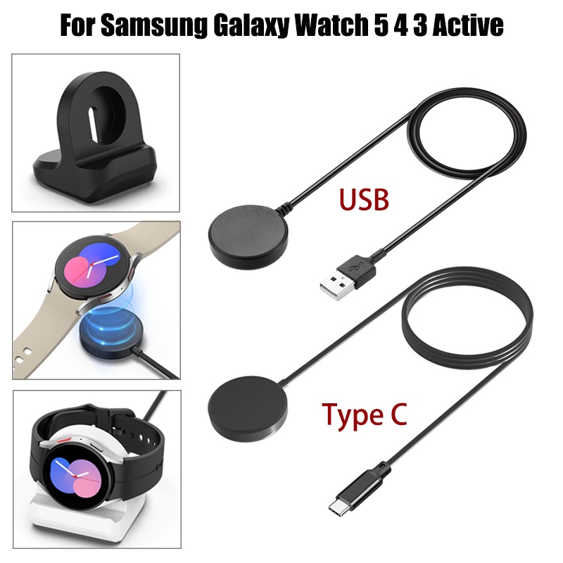 สายชาร์จ Type C แท่นชาร์จ USB สําหรับ Samsung Galaxy Watch 3 4 5 pro Active 2