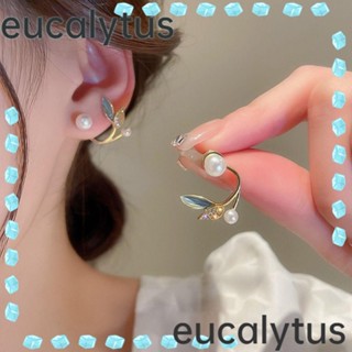 Eucalytus1 ต่างหูสตั๊ด ประดับมุก หรูหรา เครื่องประดับแฟชั่น