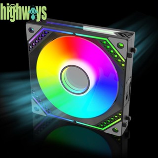 พัดลมระบายความร้อน CPU รองรับ 4-Pin PWM RGB 12 ซม. สําหรับเคสคอมพิวเตอร์ 3 แพ็ค [highways.th]