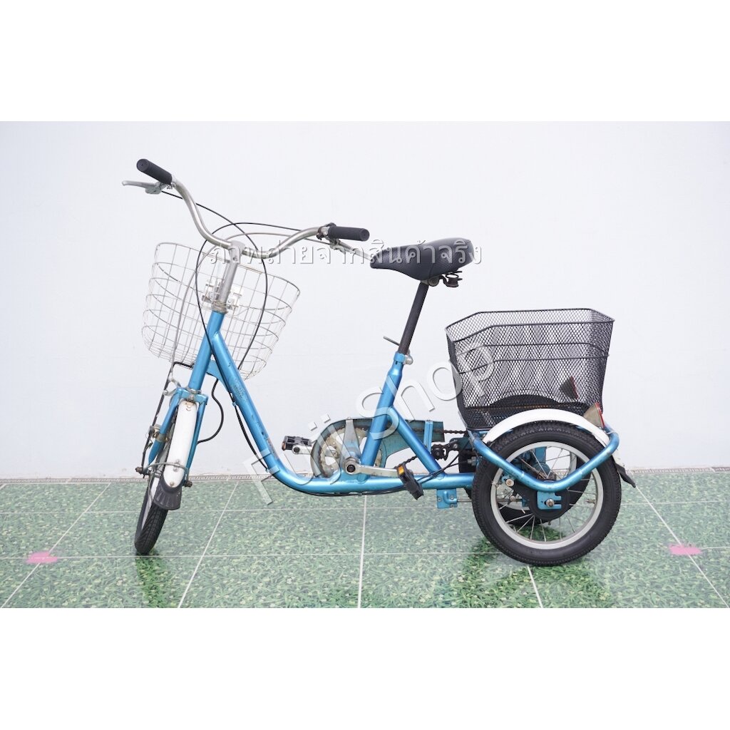 จักรยานสามล้อญี่ปุ่น - ล้อ 16 / 14 นิ้ว - ไม่มีเกียร์ - สีฟ้า [จักรยานมือสอง]
