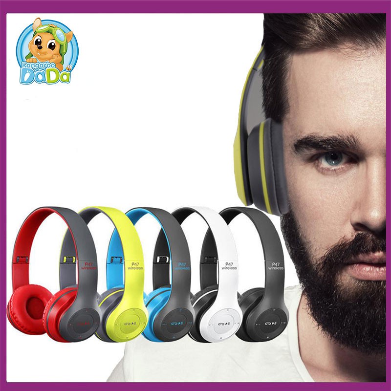 ราคาสุดช๊อค!!! หูฟังบลูทูธ Bluetooth หูฟังไร้สาย ดีไซน์สวย ครอบหูนุ่มใส่สบาย รุ่น P47 Wireless Headp