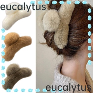 Eucalytus1 กิ๊บติดผม ผ้ากํามะหยี่ขนนิ่ม ขนเฟอร์เทียม สไตล์เกาหลี แฟชั่นฤดูใบไม้ร่วง ฤดูหนาว