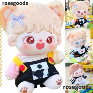 Rosegoods1 ชุดรอมเปอร์เสื้อยืด ผ้าฝ้าย และกางเกงลําลอง 20 ซม. สําหรับตุ๊กตา