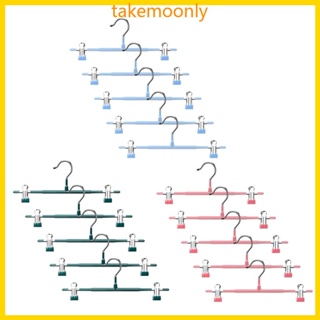 Tak ไม้แขวนกางเกง อเนกประสงค์ พร้อมคลิปหนีบ 5 ชิ้น