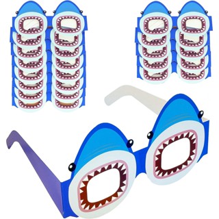 12 ชิ้น ฉลาม ธีม ปาร์ตี้ แว่นตา กระดาษ เด็ก ฉลาม แว่นตา ภาพบูธ ข้อดี สําหรับตกแต่งงานปาร์ตี้ ธีมทะเล