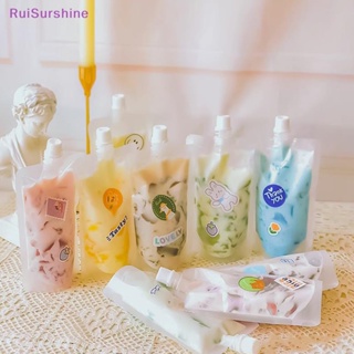 Ruisurshine ใหม่ ถุงใส่เครื่องดื่ม ชานม น้ําผลไม้ แบบใส ใช้แล้วทิ้ง เป็นมิตรกับสิ่งแวดล้อม 10 ชิ้น