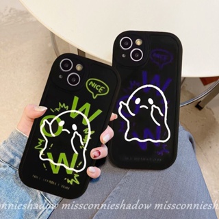 เคสโทรศัพท์มือถือแบบนิ่ม ลายการ์ตูนผีน่ารัก ตัวอักษรภาษาอังกฤษ เรียบง่าย สําหรับ Infinix Hot 11 10s 9 10T 11s 10 Play Smart 5 6 Hot 11s 10T 10s 11 10 Lite Note 8