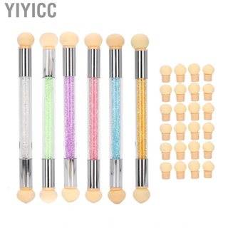 Yiyicc 6Pc Sponge Nail Brushes Ombre Art Tool Pens Gradient Br