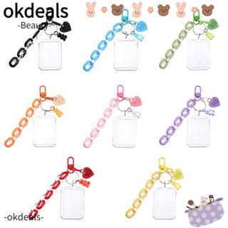 Okdeals พวงกุญแจอะคริลิค รูปไอดอลน่ารัก กันน้ํา สีแคนดี้ สําหรับตกแต่งกระเป๋าเป้สะพายหลัง บัตรภาพถ่าย