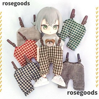 Rosegoods1 ชุดเอี๊ยมกางเกงขายาว ลายสก๊อตน่ารัก 1/11 1/12 อุปกรณ์เสริม สําหรับตุ๊กตา