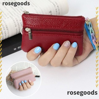 Rosegoods1 กระเป๋าสตางค์ ใบสั้น ขนาดเล็ก ใส่บัตรได้ พวงกุญแจนุ่ม 2 ชิ้น