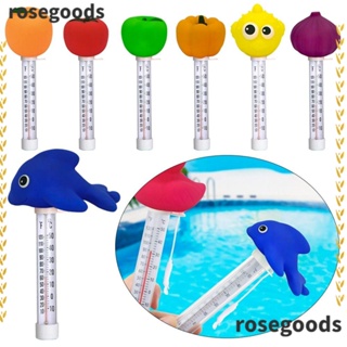 Rosegoods1 เครื่องวัดอุณหภูมิน้ํา อเนกประสงค์ ลายการ์ตูนสัตว์ ผลไม้ สําหรับสระว่ายน้ํา